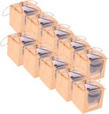 PRETYZOOM 10pcs Kraft Paper Muffin Boxes Window Retro Design Cupcake Containers for Birthday Parties and Events