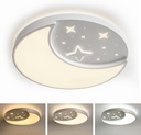 Flush Mount Ceiling Light, 30W Large Modern LED Ceiling Lights, 3000K/4500K/6500K Selectable, Moon and Star Ceiling Light Fixture for Bedroom Kitchen Dining Room(15.75 Inch)