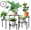 5 Pack Metal Plant Stand, Anti-Rust Iron Plant Stands for Indoor and Outdoor, Heavy Duty Flower Pot Stands for Multiple Plant, Black Potted Plant Holder for Garden Home (5 Pack Black)