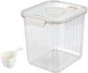 22 Lbs Clear Airtight Rice Dispenser, Cereal Rice Container Bin with Measuring Scoop