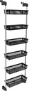 Neu Home Over the Door 6-Basket Hanging Storage Unit with Hooks, black (NH-17716)