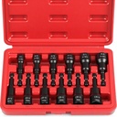 12-Piece Magnetic Nut Driver Set - Premium Impact Power Hex Nut Driver Drill Bit Master Kit, SAE & Metric, 1/4-Inch Quick-Change