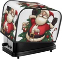Merry Christmas 2 Slice Toaster Covers Dustproof Splash-Proof Bread Machine Cover Fingerprint Protectors Small Washable Kitchen Appliance Cover Universal Size