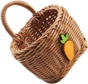 Woven Wall Hanging Basket for Kitchen Vintage Rattan Style Storage Basket for Onion Garlic Ginger Decorative Vegetable Storage Solution for Organizing Herbs and Spices