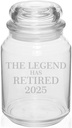 MIP 26 oz Glass Candy Jar Gift The Legend Has Retired 2025 Retirement