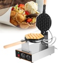 Bubble Waffle Maker, 1400 W Commercial Egg Puff Waffle Iron Machine with Wooden Handles, Egg Waffle Maker for Breakfast Lunch Household Cake Shop,SingleHead