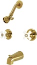 Kingston Brass KB247PX Magellan Tub and Shower Faucet, Brushed Brass 72 x 8 x 7.38