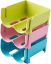 DECHOUS 3pcs Stackable Refrigerator Storage Rack Beer Can Storage Box for Kitchen Wine Containers Easy to Clean Beverage Organizer