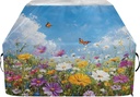 Blueangle 65 Inch Heavy-Duty Waterproof Colorful Beautiful Wildflowers Grill Cover for BBQ/Gas Grills Outdoor - Windproof Edges All Weather Protection Barbecue Covers （26）