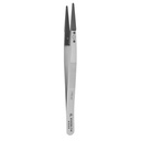 Excelta 179D-RT Straight Replaceable Copolymer Tip Tweezers, 0.08” x 0.025” Tip Size, ESD Safe, Temperature Resistant to 195°F, Neverust Stainless Steel w/2 Tips and 2 Screws, Swiss Made, Superior