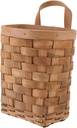 VICASKY Woven Hanging Organizer Basket Natural Wood Wall Storage Basket for Dorm Handcrafted Storage Bin with Handle and Home Decor Organizer Carbonized Color
