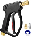 MEKOH Short Pressure Washer Gun, 4000 PSI High Power Washer Spray Gun, 10.5 GPM Foam Gun with 3/8'' Quick Connect, Stubby Pressure Washer Trigger Handle with M22-14mm Adapter for Extension Wand & Hose