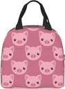 Cute Cartoon Pig Lunch Box - Insulated Lunch Bags for Kids Boys Girls Reusable Lunch Tote Bags, Perfect for School/Camping/Hiking/Picnic/Beach/Travel