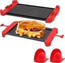 Microwave Sandwich Maker & Grill Cheese Maker with Silicone Oven Mitts, Fast Cooking, Non-Stick, Dishwasher Safe, Perfect for Paninis, Quesadillas, Ideal for College Students & Busy Professionals