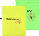 Yellow Banana Bag and Green Lettuce Bags, Vegetable Storage Bags Reusable Produce Bags Banana Keep Fresh Drawstring Storage Bag Prevents Odor for Fruits and Vegetables (yellow+green)