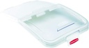 Rubbermaid Commercial Products ProSave Sliding Lid with 4 Cup Scoop, 32/64 Gallon Capacity, Clear, Compatible with Rubbermaid BRUTE Trash Can