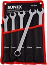 Sunex Tools 9918MA Metric V-Groove Combination Wrench Set, 20mm - 24mm, Fully Polished, 5-Piece (Includes Roll-Case)