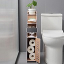 Doxo Waterproof Toilet Paper Holder Behind Toilet Storage Cabinet for Restroom, Slim Toilet Paper Storage with Lid (0ak)