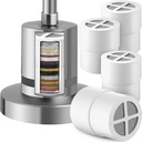 4 Pack 15 Stage Replacement Filter Compatible with JOLIE Filtered Shower head, Filter Enhances Water Quality for Healthier Skin & Hair(Shower Head NOT Included)