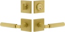 Viaggio QADMHMCON-STH_Combo_234_LH Motivo Left Handed Solid Brass Single Cylinder Keyed Entry Door Lever Set and Deadbolt Combo Pack - 2-3/4" Backset - Satin Brass