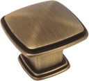 Cosmas 10 Pack 4391BAB Brushed Antique Brass Modern Cabinet Hardware Knob - 1-1/4" Inch Square