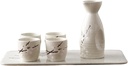 Sake Set Japanese Sake Pot Set Traditional Sake Cup Hand Painted Design Porcelain Pottery Ceramic Crafts Wine Glasses Cups 6 Piece,H,practical