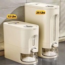 IEEK Rice Dispenser and Grain Container Storage with Lid,Rice Container with Measuring Cup,Moisture Proof Household Cereal Dispenser Bucket for Kitchen Soybean Corn Oatmeal,12Lbs
