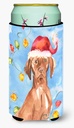 Caroline's Treasures CK2480TBC Christmas Lights Vizsla Tall Boy Hugger Can Cooler Sleeve Hugger Machine Washable Drink Sleeve Hugger Collapsible Insulator Beverage Insulated Holder