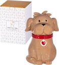 SPOTTED DOG GIFT COMPANY Ceramic Cookie Jar with Lid, Large Dog Treat Jar for Cookies & Biscuits, Cute Novelty Storage Container for Kitchen Counter, Gifts for Dog Lovers - 49oz Brown
