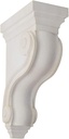 Ekena Millwork CORWD03X06X10TSWH Boston Traditional Scroll Vintage Decor Corbel 3 3/8"W x 6 1/2"D x 10 1/2"H Chalk Dust White