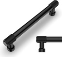 Amerdeco 10 Pack Matte Black Knurled Cabinet Pulls 5 Inch(128mm) Hole Center Kitchen Cabinet Handles Drawer Pulls Cabinet Hardware ZH0034