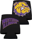 VictoryStore Can and Beverage Coolers - Western Illinois University, Black Design 2, Set of 12