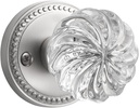 1 Pack Crystal Door Knobs Nickel Door Knob Brushed Nickel Passage Door Knobs Glass Satin Nickel Interior Door Knob for Hall and Closet