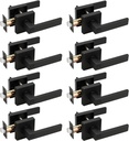8 Pack Modern Black Door Handles Privacy Door Levers Black Door Knobs Interior Heavy Duty Reversible Door Locks Keyless Square Interior Door Handle