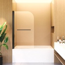 31" W x 55" H Frameless Tub Shower Door, 180° Pivot Bathtub Shower Door with 1/4"(6mm) Thick SGCC Tempered Glass Door, Reversible Installation, Matte Black