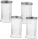 Glass Pepper Shaker Salt Pepper 4pcs Seasoning Jars Kitchen Condiment Dispenser 330ml Salt Jar