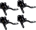 QCAA Self-Locking Gate Latch, 2-1/8", Steel, Black, Made in Taiwan, 4 Pack