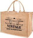 1935 1936 1937 1938 1939 1940 1941 1942 1943 1944 1945 Burlap Jute Tote Bags for Women, 17" x 6.8" x 11.8"
