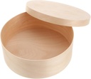 KICHOUSE 6 Inches Double Layer Cheesecake Packing Box Round Wooden Food Packaging Case Lid