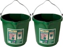 Farm Innovators FB-120 24 Quart Plastic Flat Back Heated Bucket with Metal Handle, Built in Thermostat, and Hidden Cord Compartment, 120 Watt (2 Pack)
