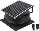 Solar Attic Fan, 40 W, 1600 CFM Large Air Flow Solar Roof Vent Fan, Low Noise and Weatherproof with 110V Smart Adapter, Ideal for Home, Greenhouse, Garage, Shop, RV, Workshop etc.