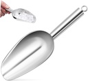 Stainless Steel Ice Scoop Reusable Scoop for Ice Flour Deep Head Design with Hanging Loop for and Effortless Use