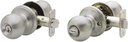 Copper Creek BK2040SS Keyed & BK2030SS Privacy Ball Door Knobs, Satin Stainless Steel, 1 Pack Each