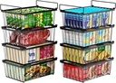iSPECLE Chest Freezer Organizer Bins - 8 Pack Stackable Freezer Organizer for 5 to 7 Cu.Ft Freezer and Upright Freezer Over 8.5 Cu.Ft, Easy Get Food from Bottom, Add Extra Storage Space, Black
