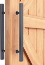 Modern Sliding Barn Door Handle Set,Stainless Steel Door Push Pull Bar Handle with Hardware,Interior Exterior Glass Wood Door Handle (Gloss Black 120cm/47.2in)