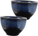 Zerodeko 2pcs Japanese Ceramic Sake Cups Set Blue Glazed Serving Tea Cups for Sake and Wine Enjoyment Izakaya Home Gatherings