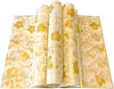 150pcs Gold and White Floral and Birds Patterned Wax Paper Sheets Sandwich Wrapping Paper, Greaseproof Wrap Parchment Air Fryer Disposable Paper Liner Food Basket Liners for Outdoor Picnic