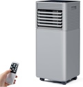 LDAILY Portable Air Conditioner, 3-in-1 Air Cooler with Dehumidifier & Fan Mode, with Sleep Mode, 24H Timer, 2 Fan Speeds, Remote Control, Window Kit, Grey (8000BTU)
