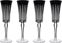 Vikko Champagne Flutes, Timeless Collection 6 Ounce Elegant Wine Glass for Fine Dining, Set of 4 Black Goblets with Stem, Dishwasher Safe