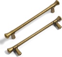 Antique Brass Cabinet Handles, Rustic Refinement Drawer Pulls for Kitchen, Cabinet Hardware for Bedroom, 5 Inches Center to Center, 6 Pack (Model 6652)